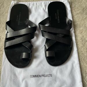 Common Projects Mens Black Sandals Size 42